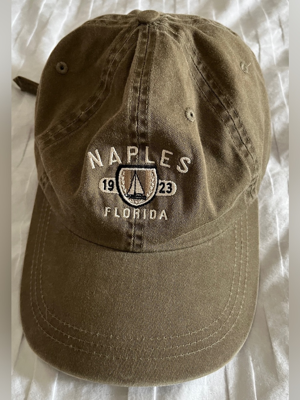 ⛵ Naples FL Tan Classic Baseball Cap | Adjustable Coastal Vacation Hat